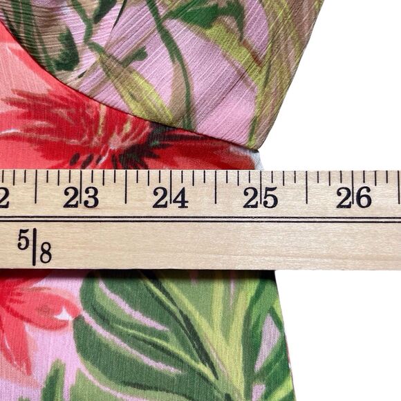 J.Jill Seashell Paradise Found Floral Tunic Top Dress Size 2X Bell Sleeve Pink - Picture 14 of 16